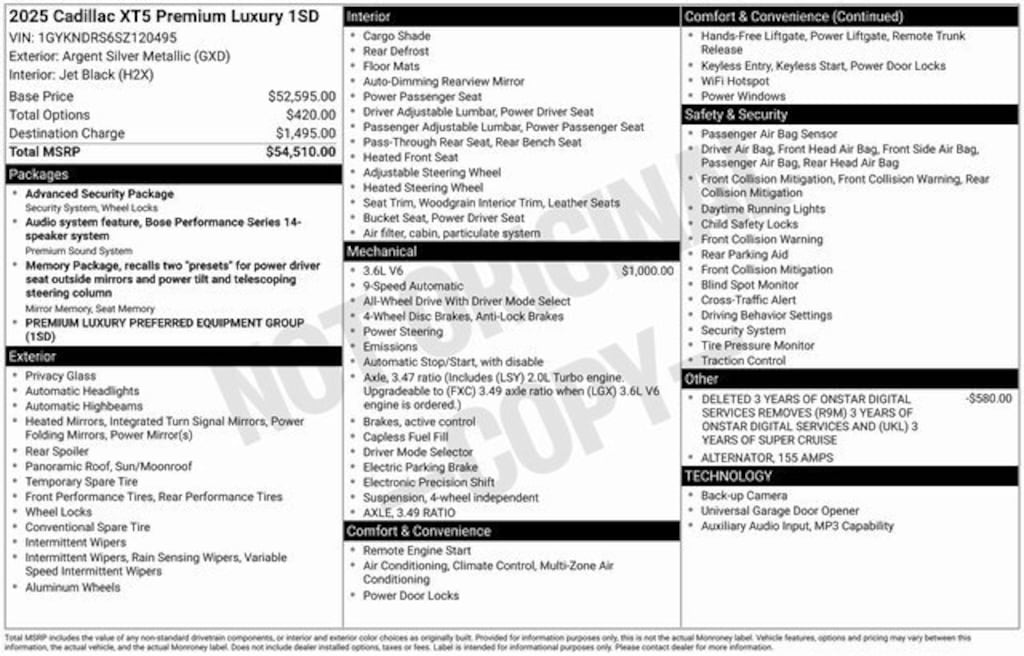 Used 2025 CADILLAC XT5 Premium Luxury SUV