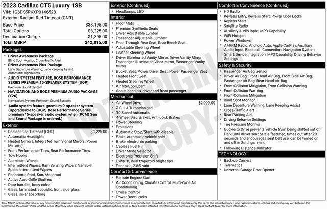 2023 Cadillac CT5 Luxury's photo