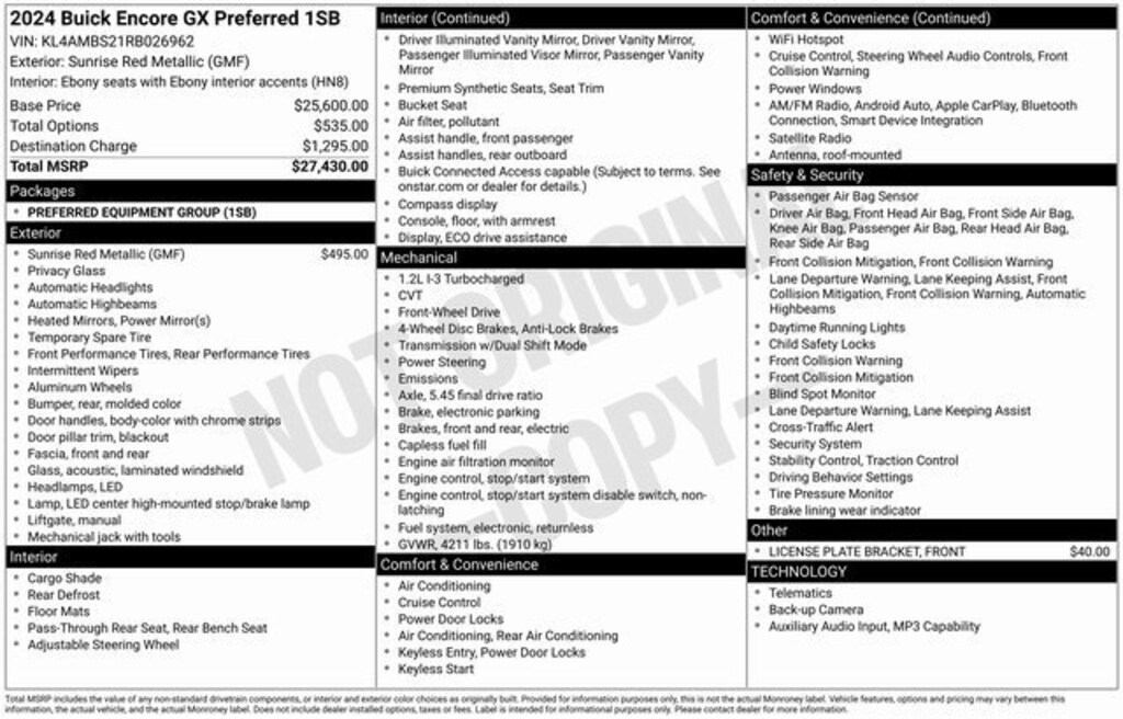 Used 2024 Buick Encore GX Preferred SUV