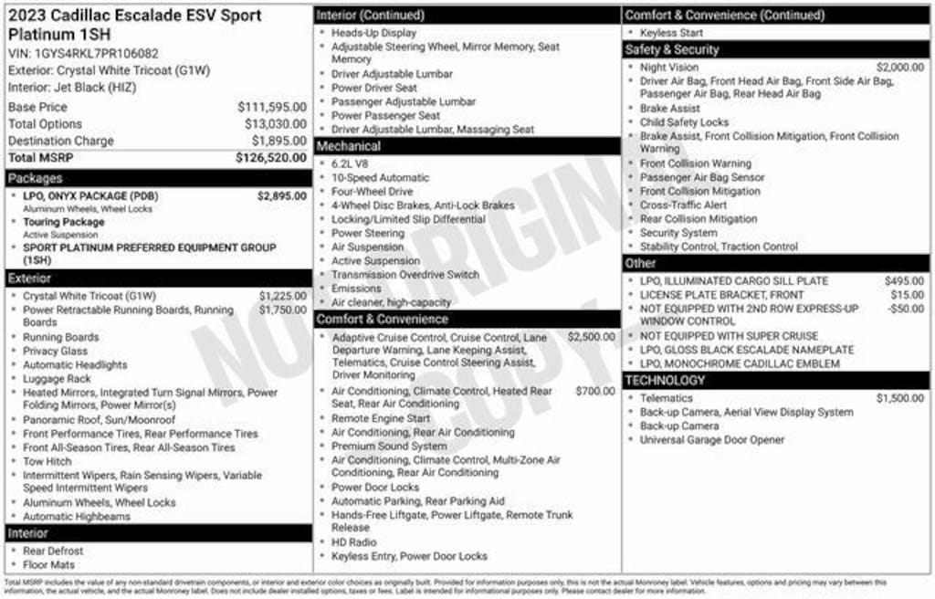 Certified 2023 CADILLAC Escalade ESV Sport Platinum SUV