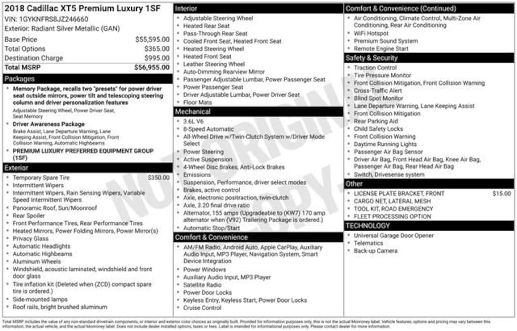 Used 2018 CADILLAC XT5 Premium Luxury AWD SUV