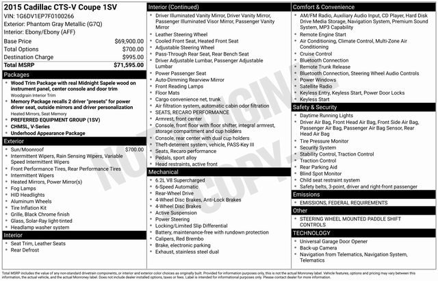 2015 Cadillac CTS-V Coupe V's photo
