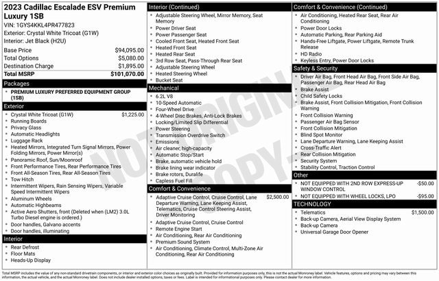 2023 Cadillac Escalade ESV Premium Luxury's photo