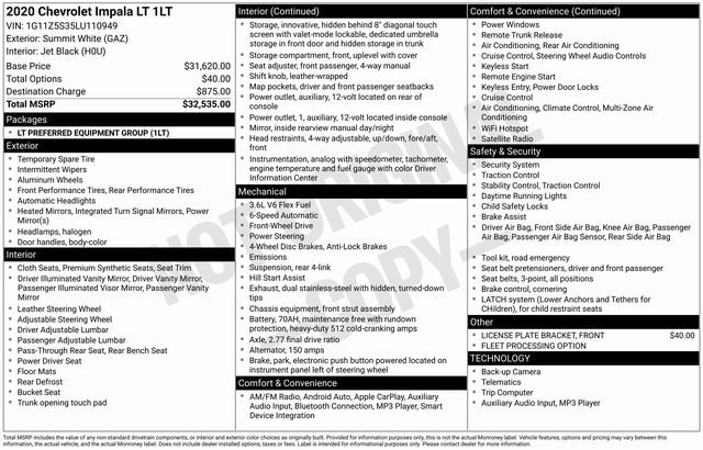 2020 Chevrolet Impala 1LT