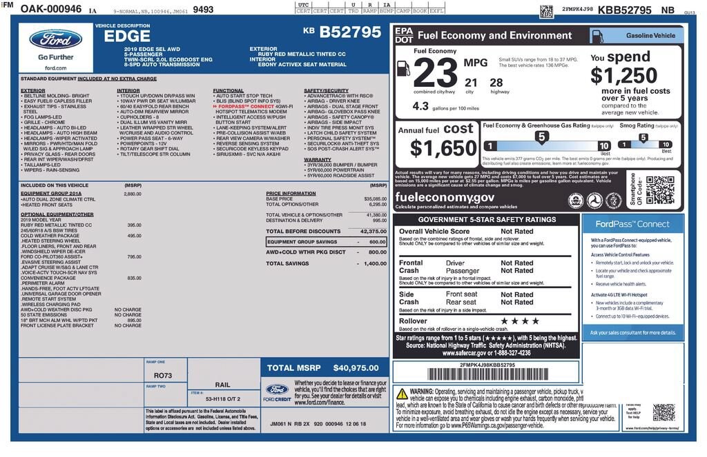 Used 2019 Ford Edge SEL