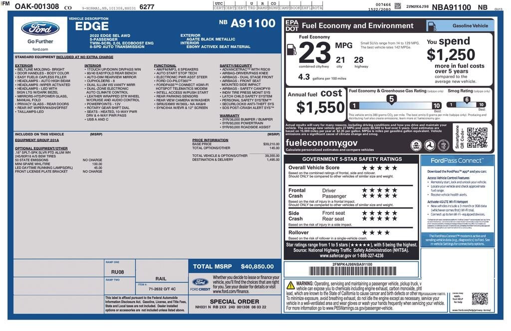 Used 2022 Ford Edge SEL