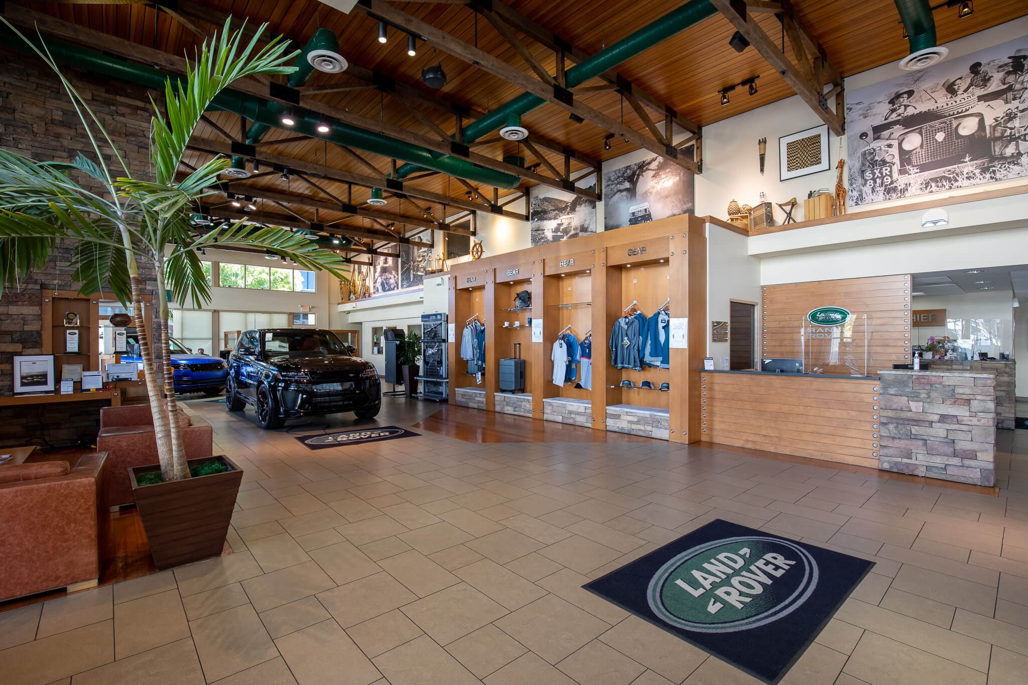 Interior view of the parts department counter at Land Rover Encino