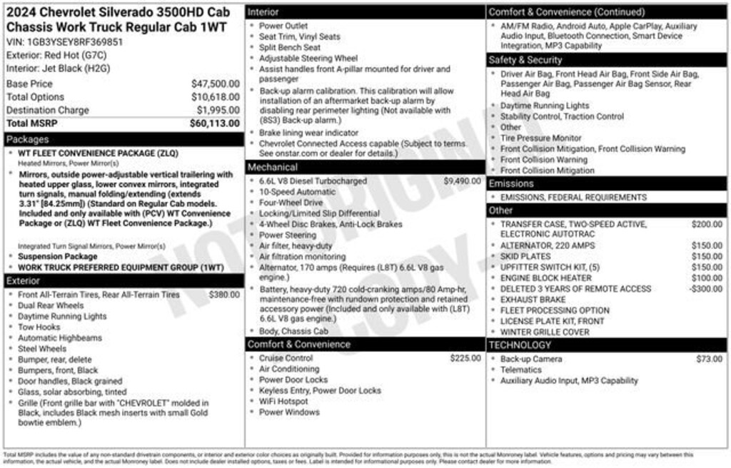 New 2024 Chevrolet Silverado 3500 HD Chassis Cab Work Truck Truck