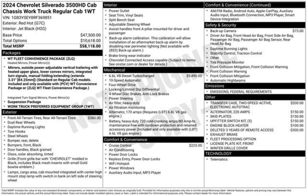 New 2024 Chevrolet Silverado 3500 HD Chassis Cab Work Truck Truck