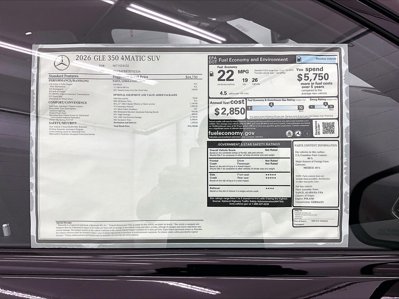 2026 Mercedes-Benz GLE 350 4MATIC — photo 1 of 16