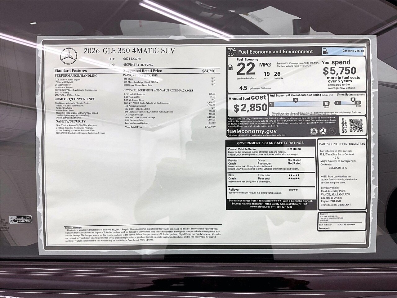 2026 Mercedes-Benz GLE 350 4MATIC — photo 1 of 17