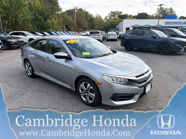 Used 2018 Honda Civic LX with VIN 19XFC2F56JE202592 for sale in Cambridge, MA