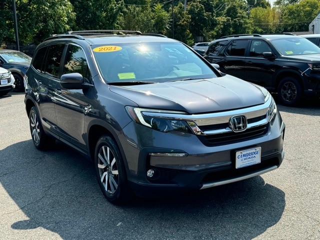 Used 2021 Honda Pilot EX-L with VIN 5FNYF6H58MB075296 for sale in Cambridge, MA