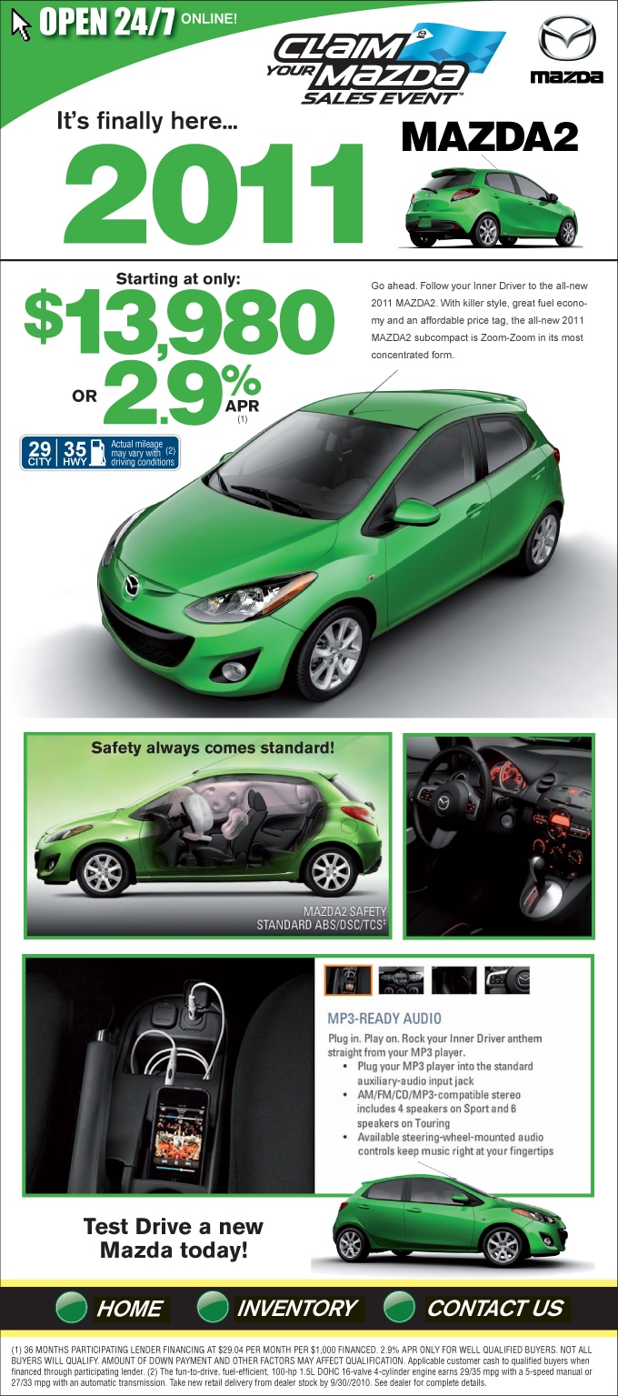 New 2011 Mazda 2 Car Houston Texas | New Houston Mazda 2 Car