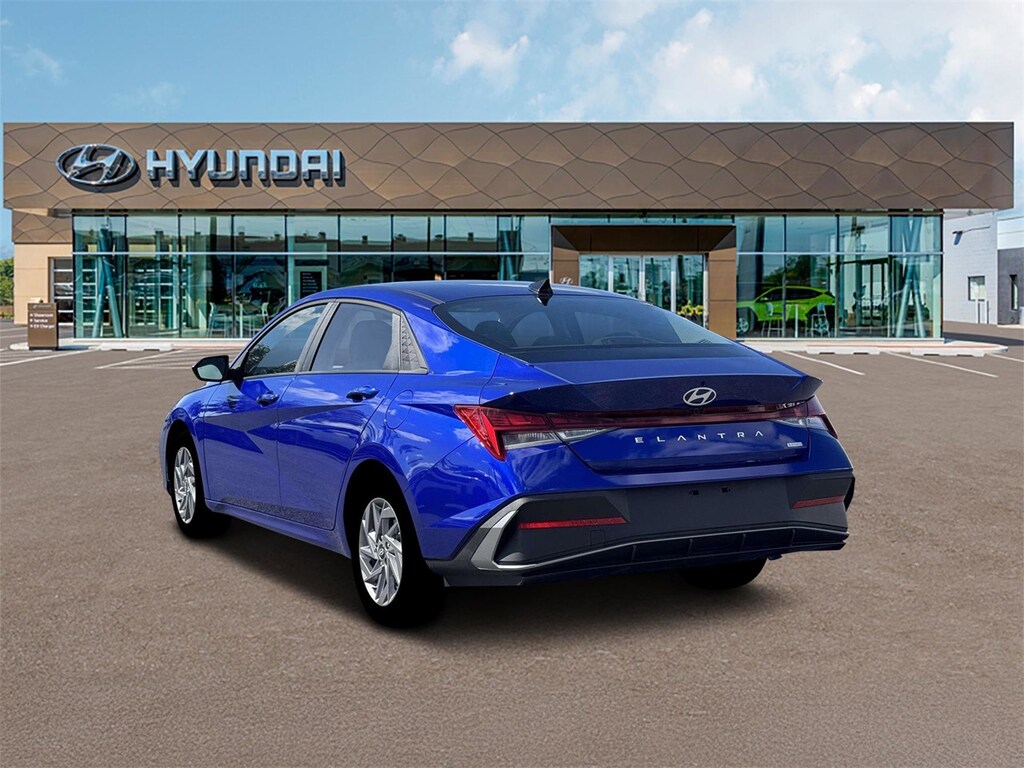 New 2026 Hyundai Elantra Hybrid Blue Sedan