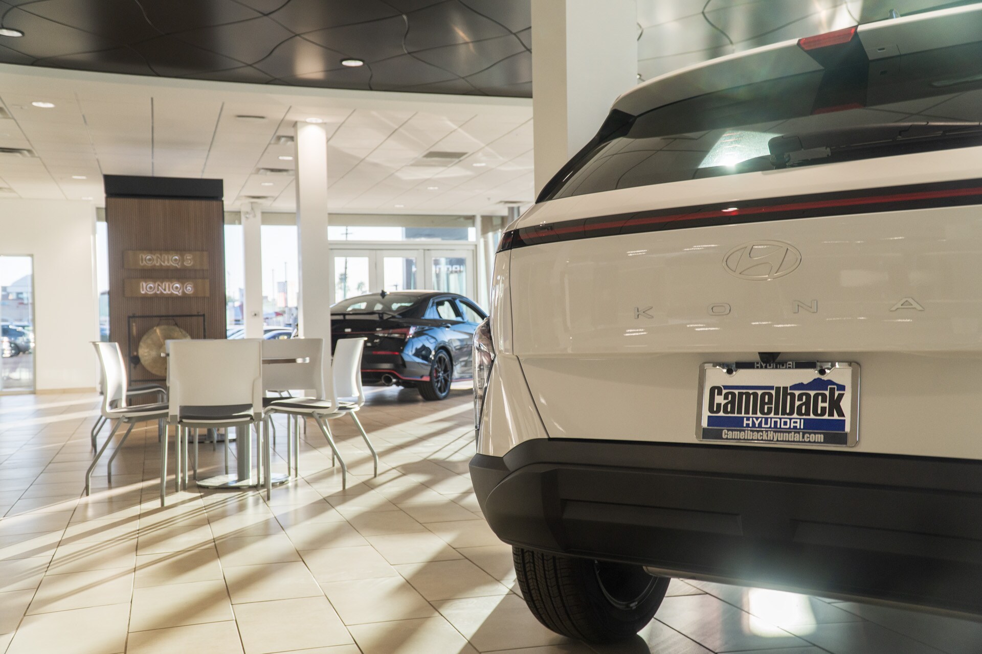 Kona in a showroom