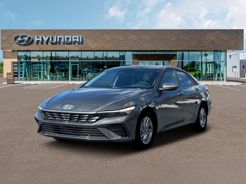 New 2026 Hyundai Elantra Hybrid Blue Sedan