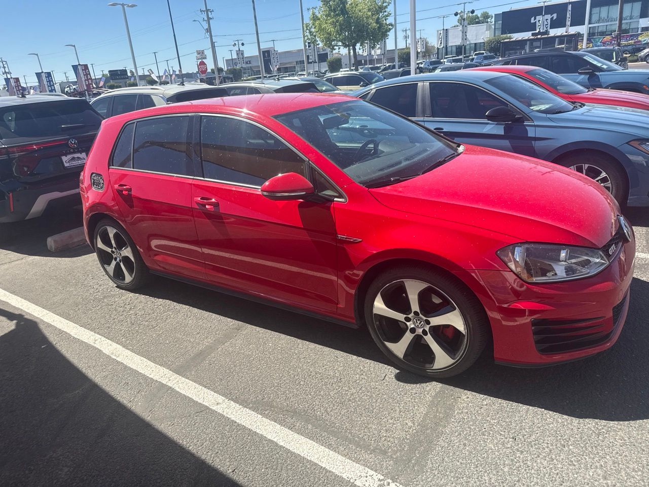 Tornado Red 2017 Volkswagen Golf GTI Hatchback Front-Wheel Drive 6-Speed Manual
