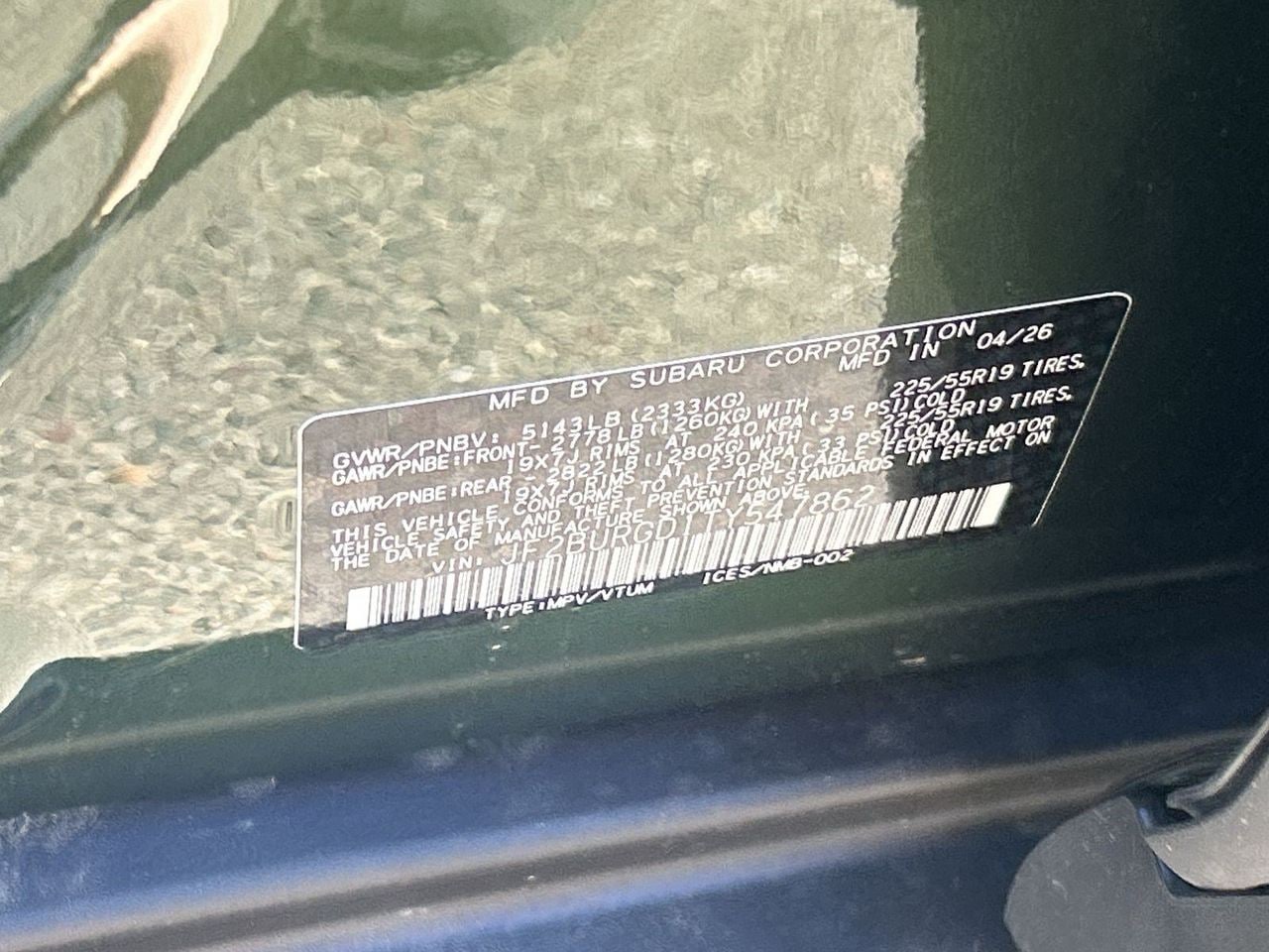 New 2026 Deep Emerald Green Pearl Subaru Limited XT image 28