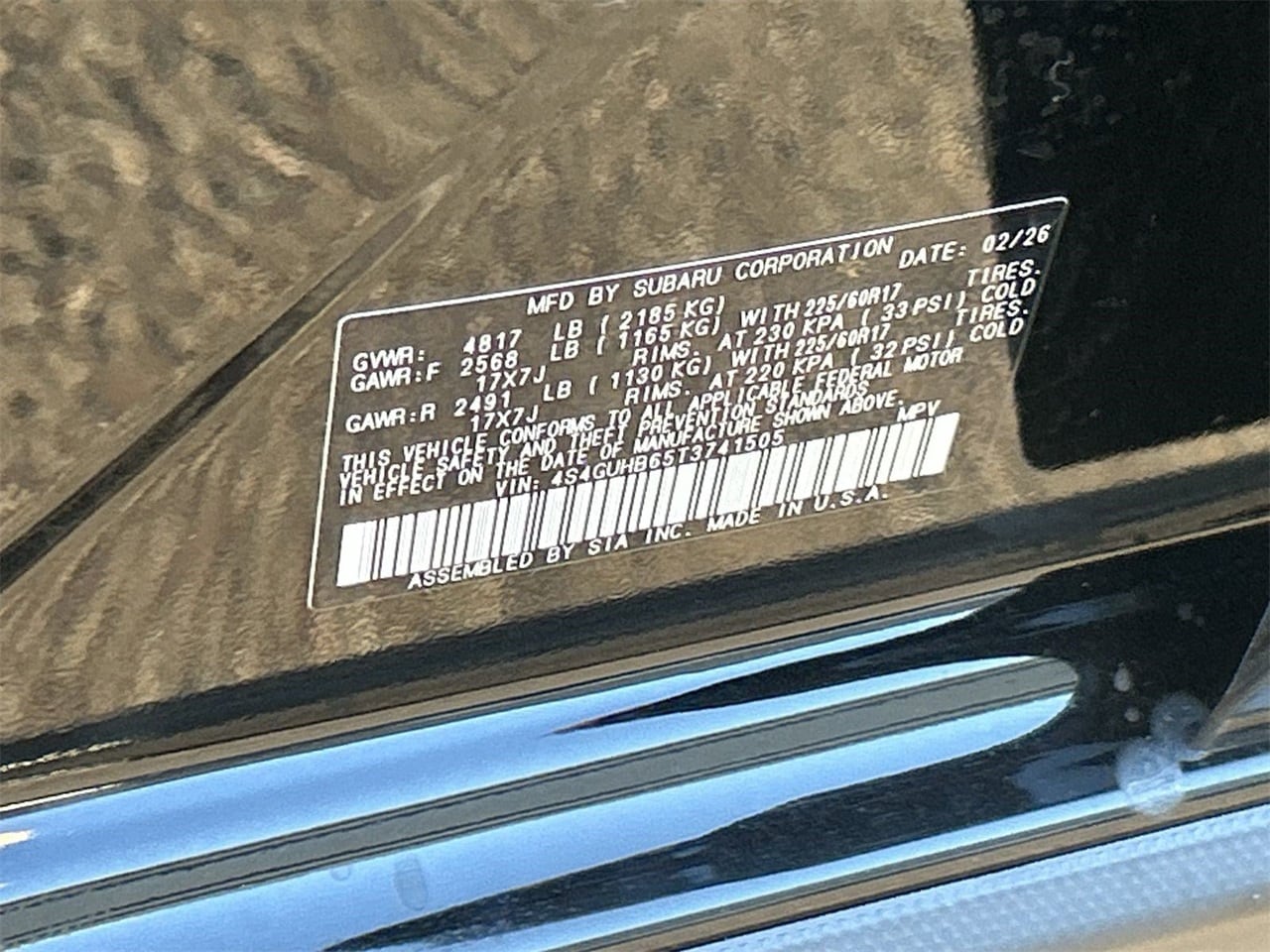 New 2026 Crystal Black Silica Subaru Base image 27