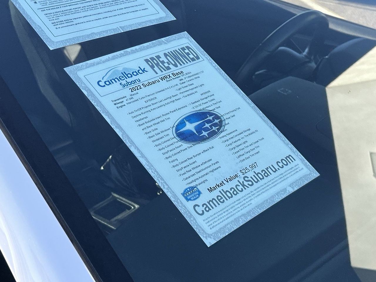 Used 2022 Ceramic White Subaru Base image 6