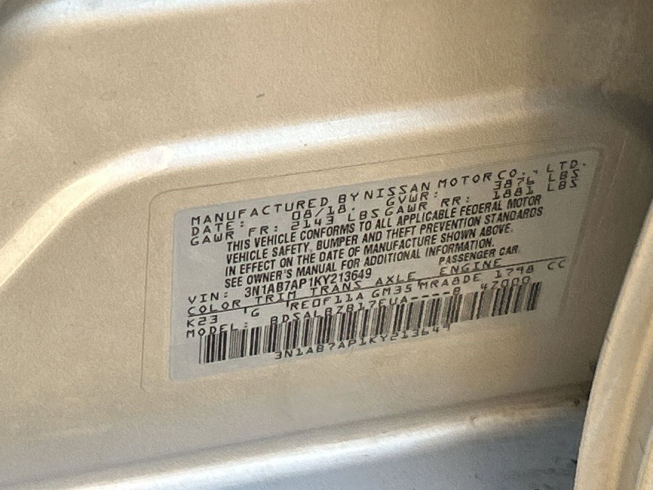 Used 2019 Brilliant Silver Metallic Nissan S image 29