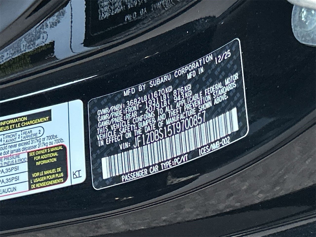 New 2026 Crystal Black Silica Subaru tS image 27