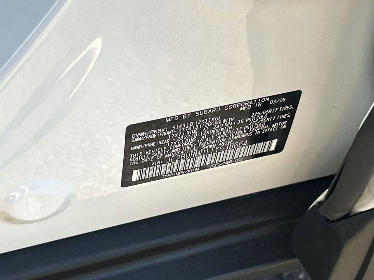 New 2026 Crystal White Pearl Subaru Wilderness image 28