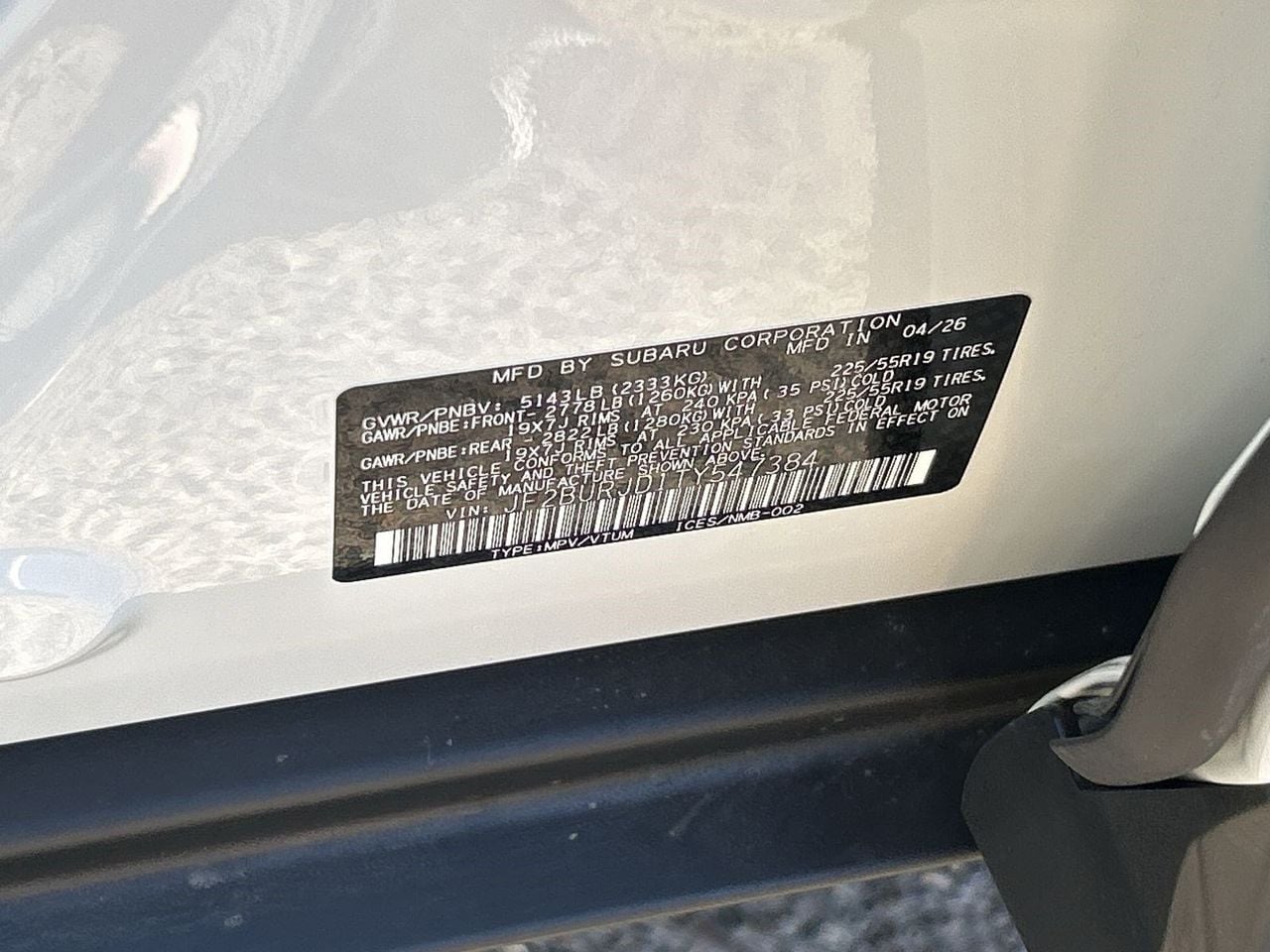 New 2026 Crystal White Pearl Subaru Touring XT image 28
