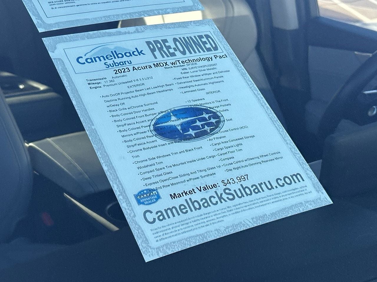 Used 2023 Lunar Silver Metallic Acura Technology image 6