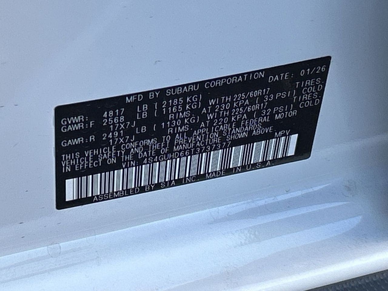 New 2026 Crystal White Pearl Subaru Premium image 27