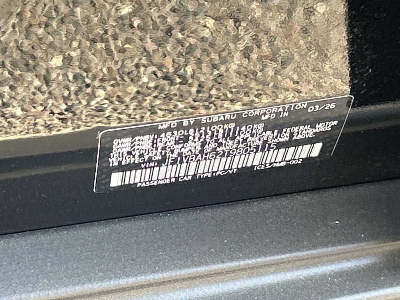 New 2026 Crystal Black Silica Subaru Premium image 27