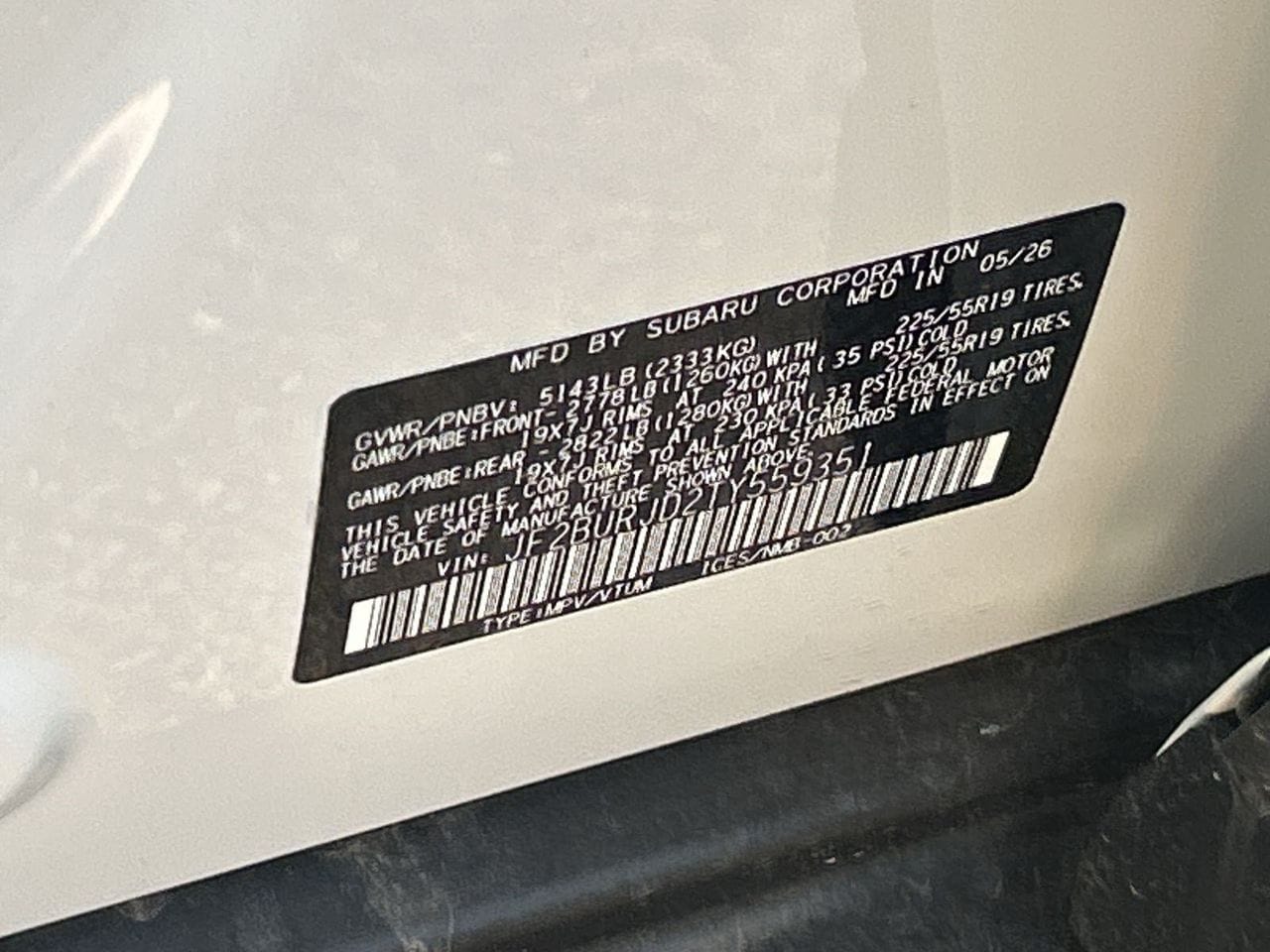 New 2026 Crystal White Pearl Subaru Touring XT image 28