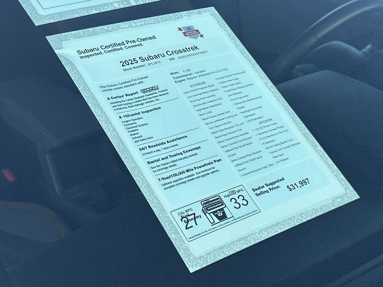 Certified Used 2025 Sapphire Blue Pearl Subaru Sport image 6