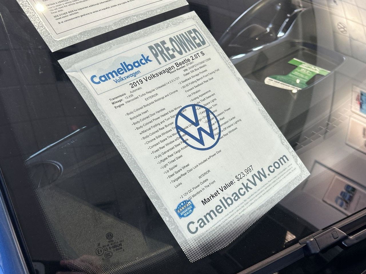 Used 2019 Silk Blue Metallic Volkswagen 2.0T S image 6