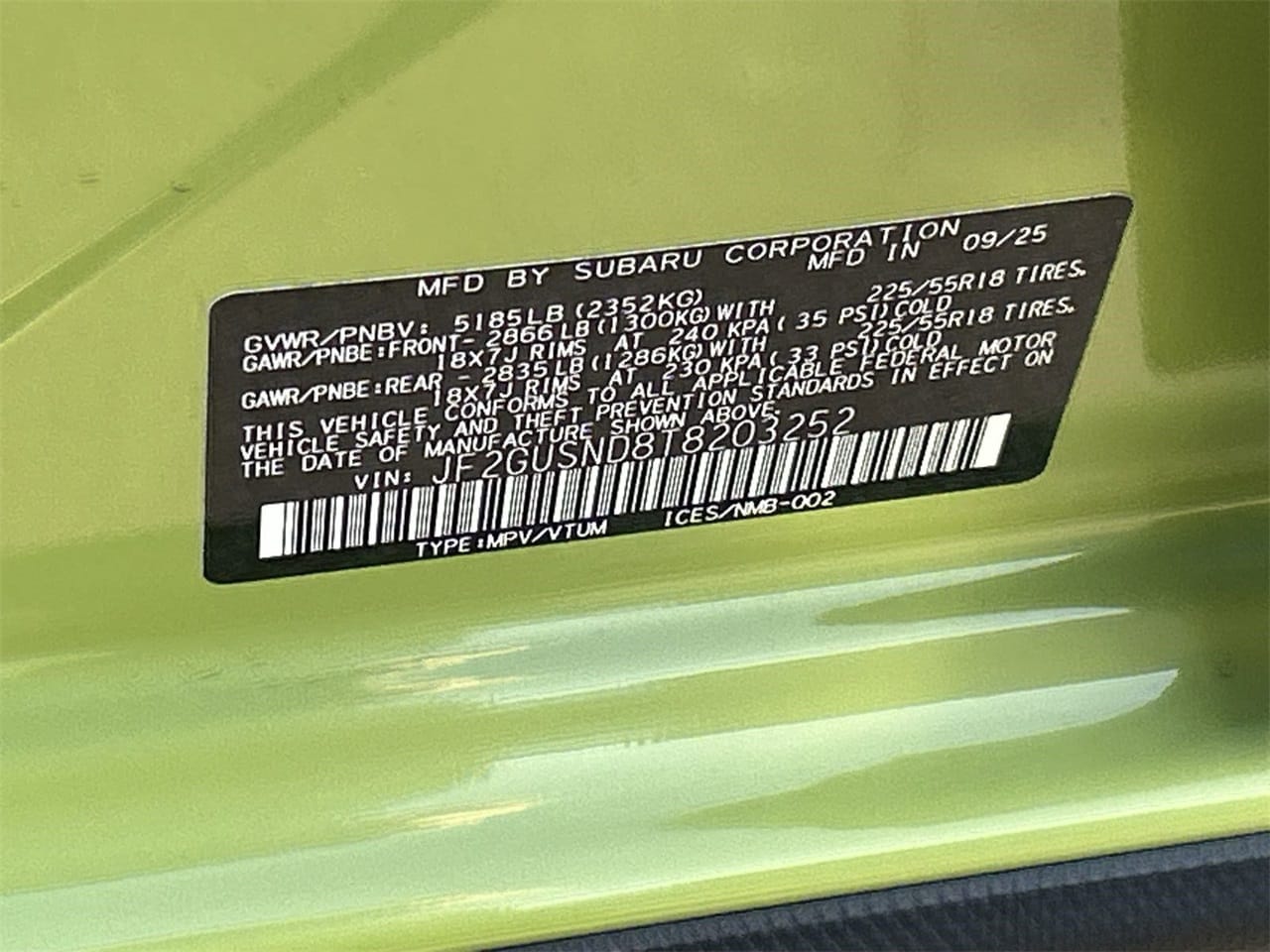 New 2026 Citron Yellow Pearl Subaru Limited Hybrid image 29