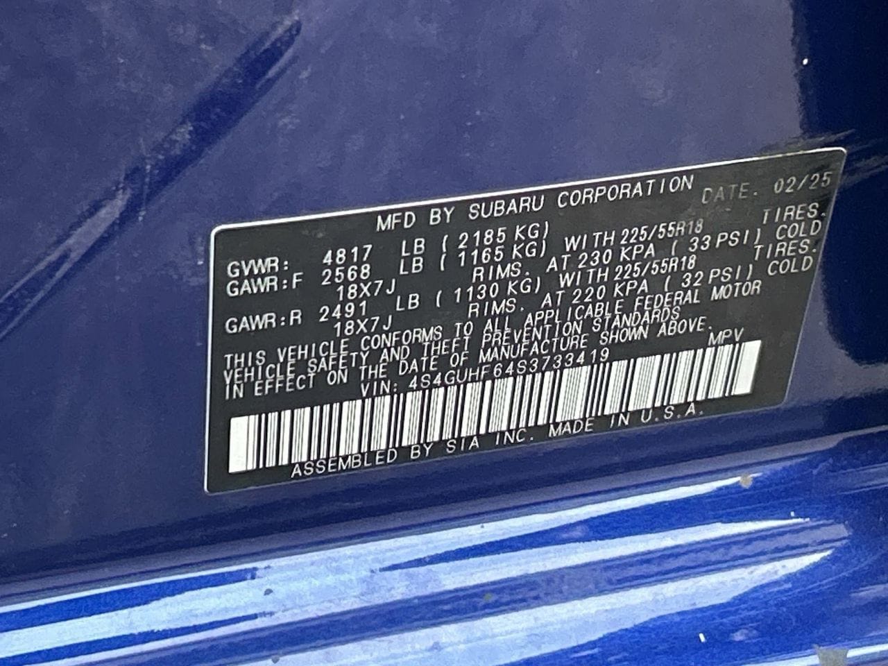 Certified Used 2025 Sapphire Blue Pearl Subaru Sport image 29