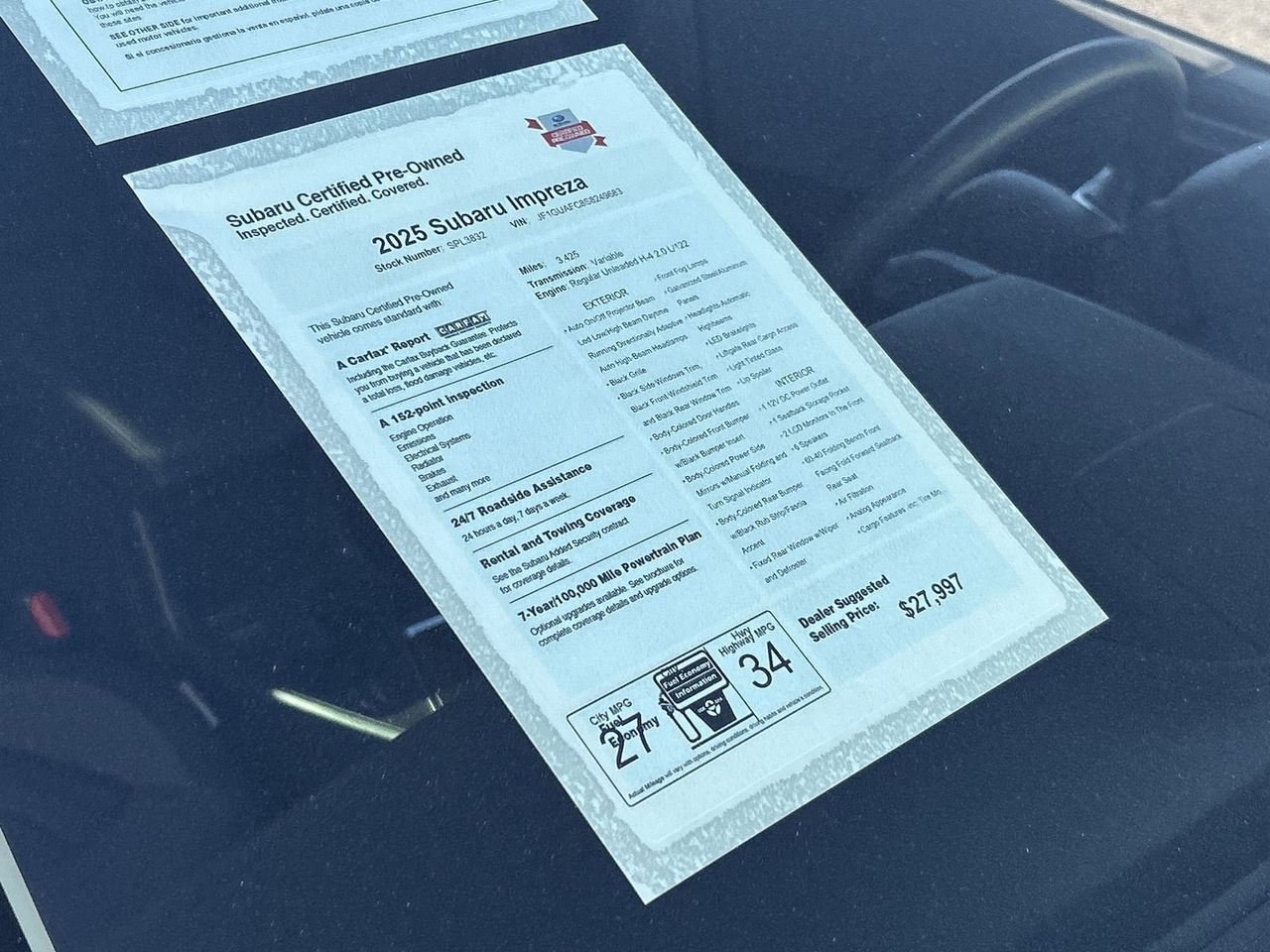 Used 2025 Crystal Black Silica Subaru Sport image 6