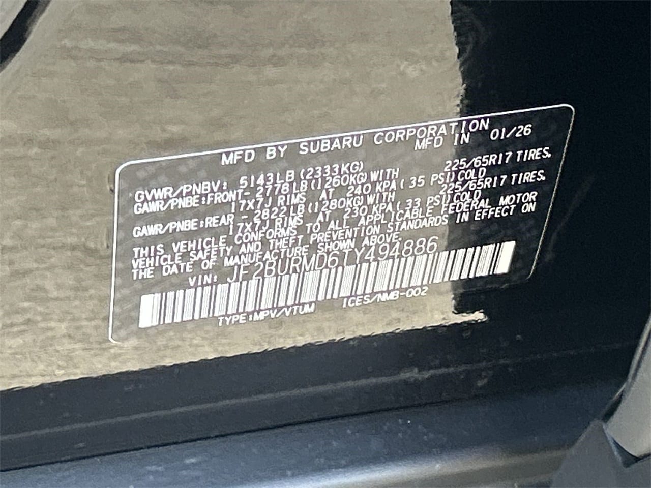 New 2026 Crystal Black Silica Subaru Wilderness image 28