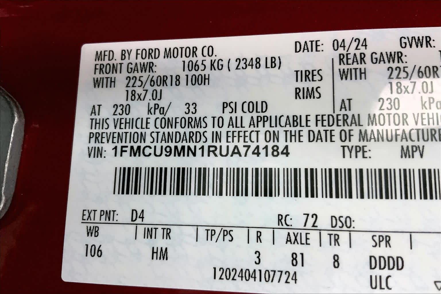 Thumbnail: 2024 Ford Escape - 20