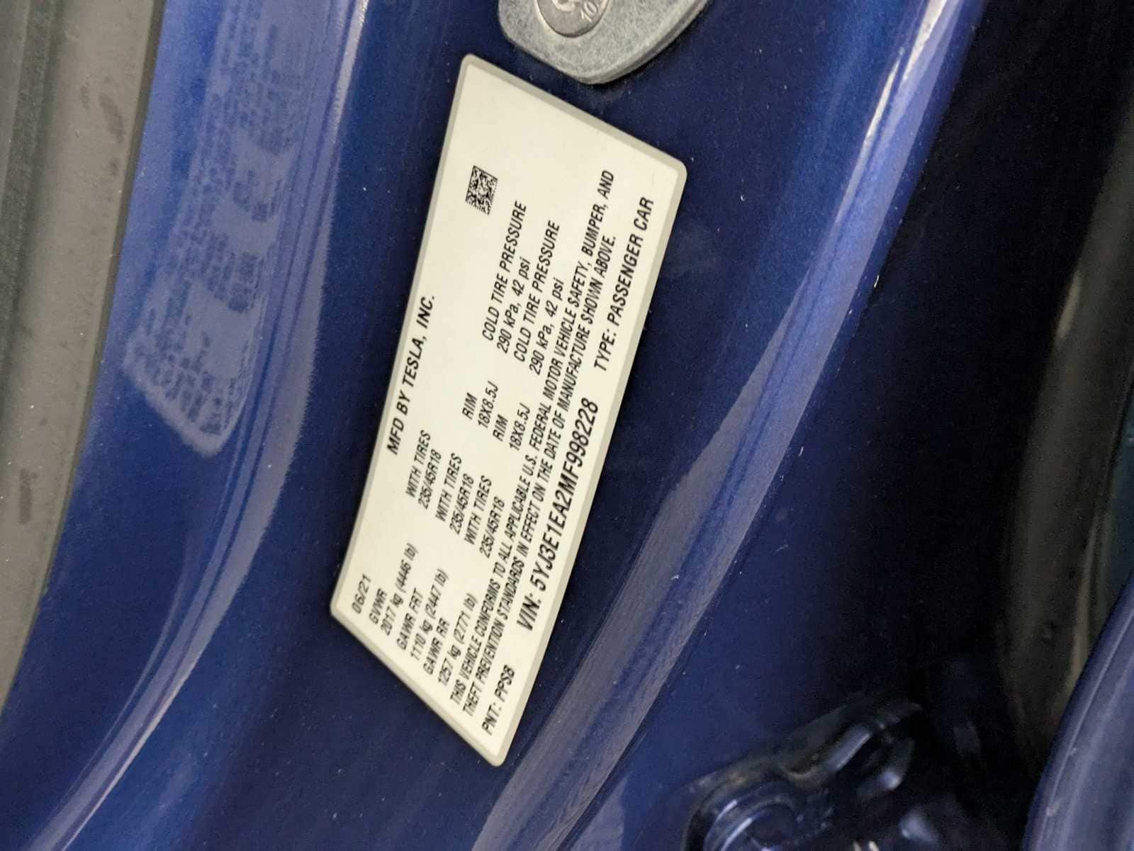 2021 Tesla Model 3 Standard Range 33
