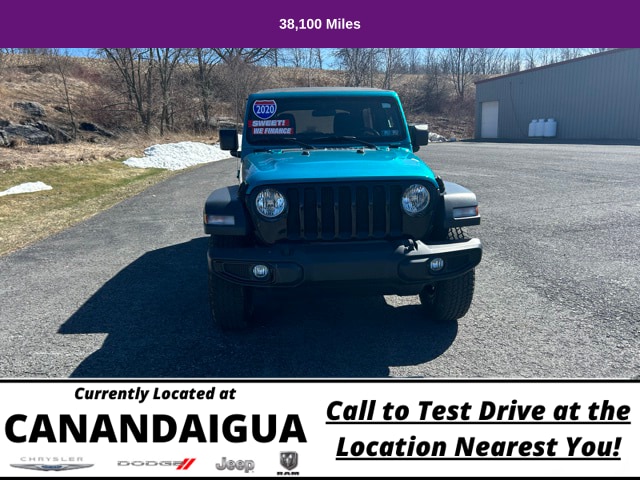 Used 2020 Jeep Wrangler Unlimited Willys Sport with VIN 1C4HJXDG8LW215059 for sale in Canandaigua, NY