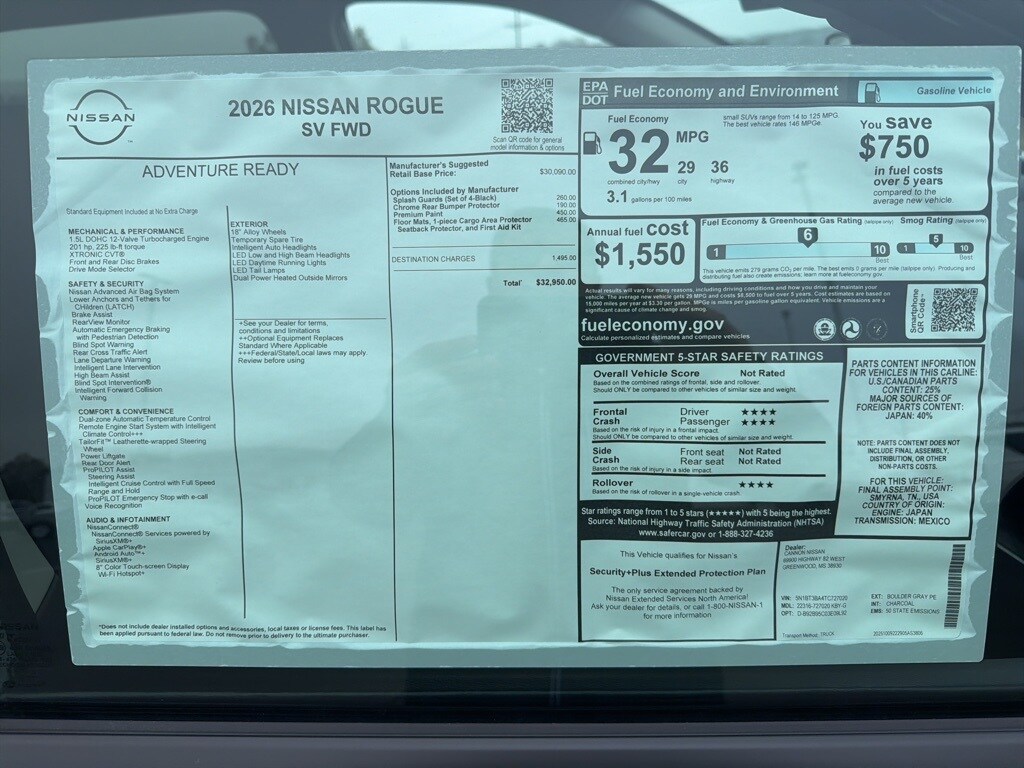 New 2026 Nissan Rogue SV SUV