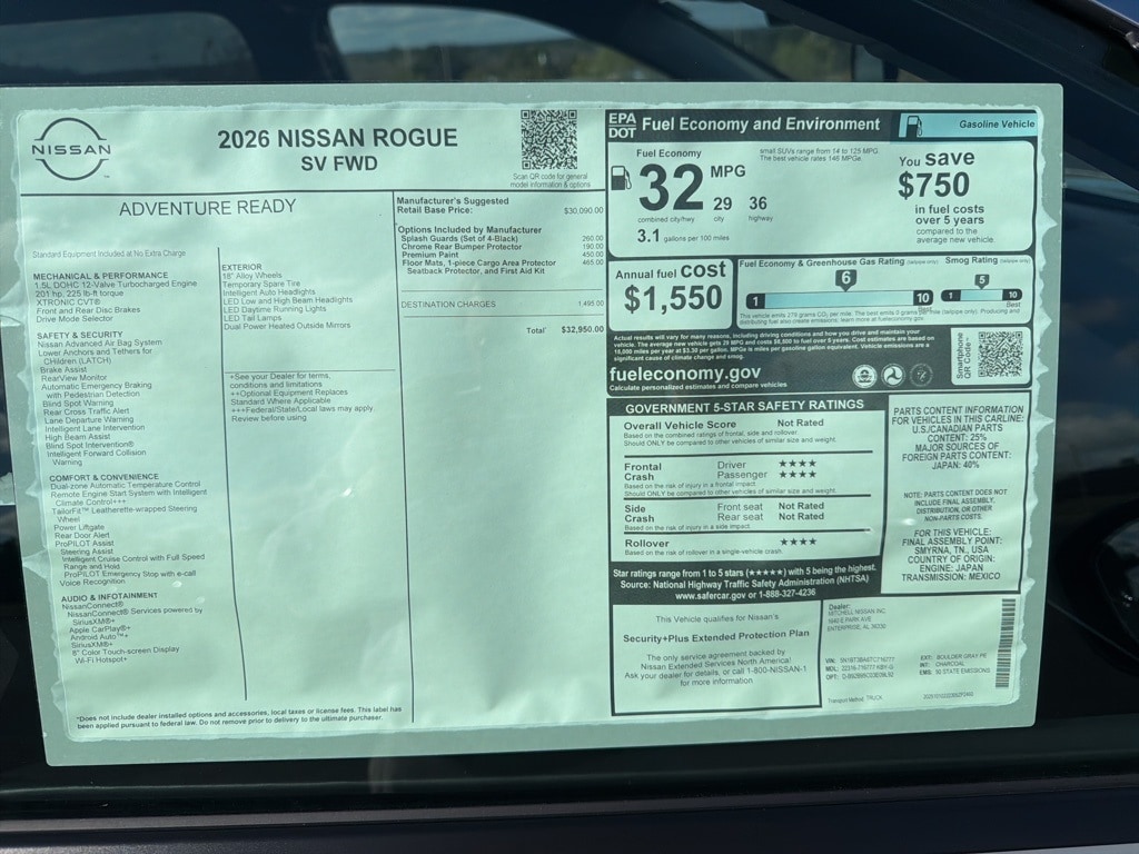 New 2026 Nissan Rogue SV SUV