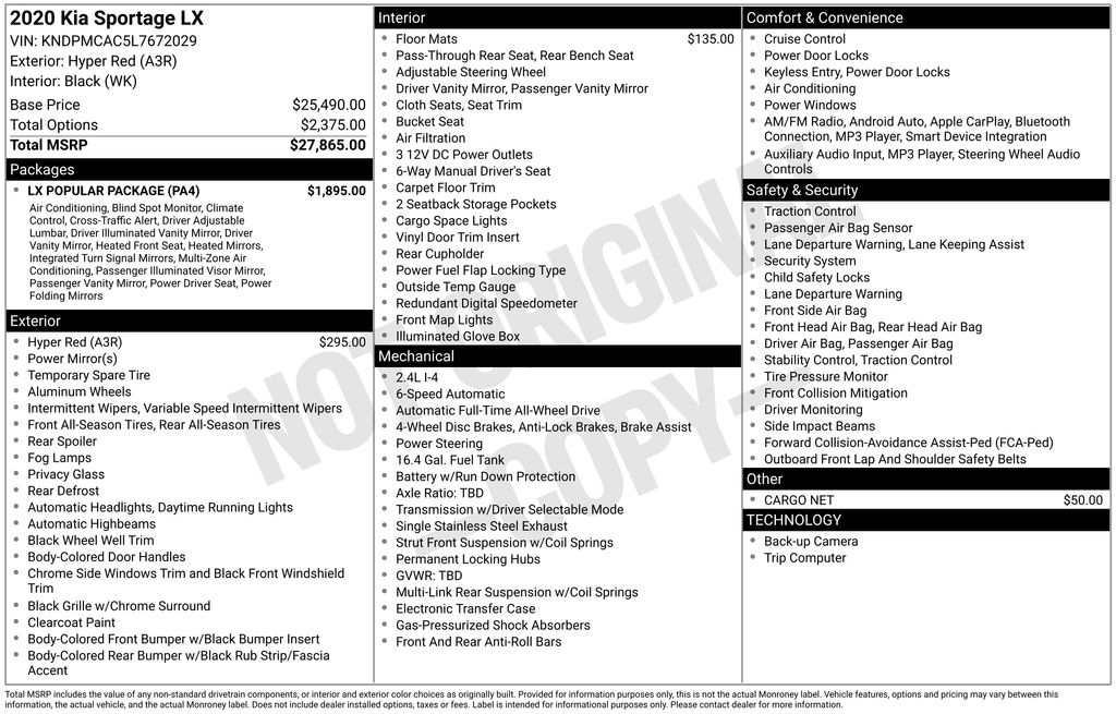 2020 Kia Sportage LX
