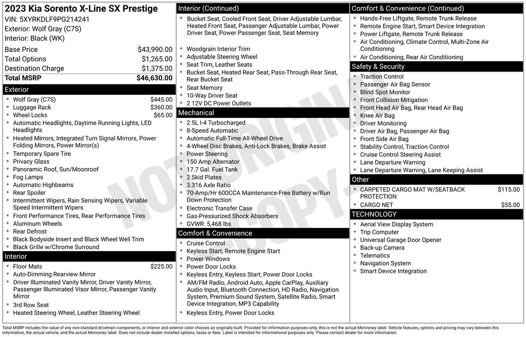 2023 Kia Sorento SX Prestige DCT's photo
