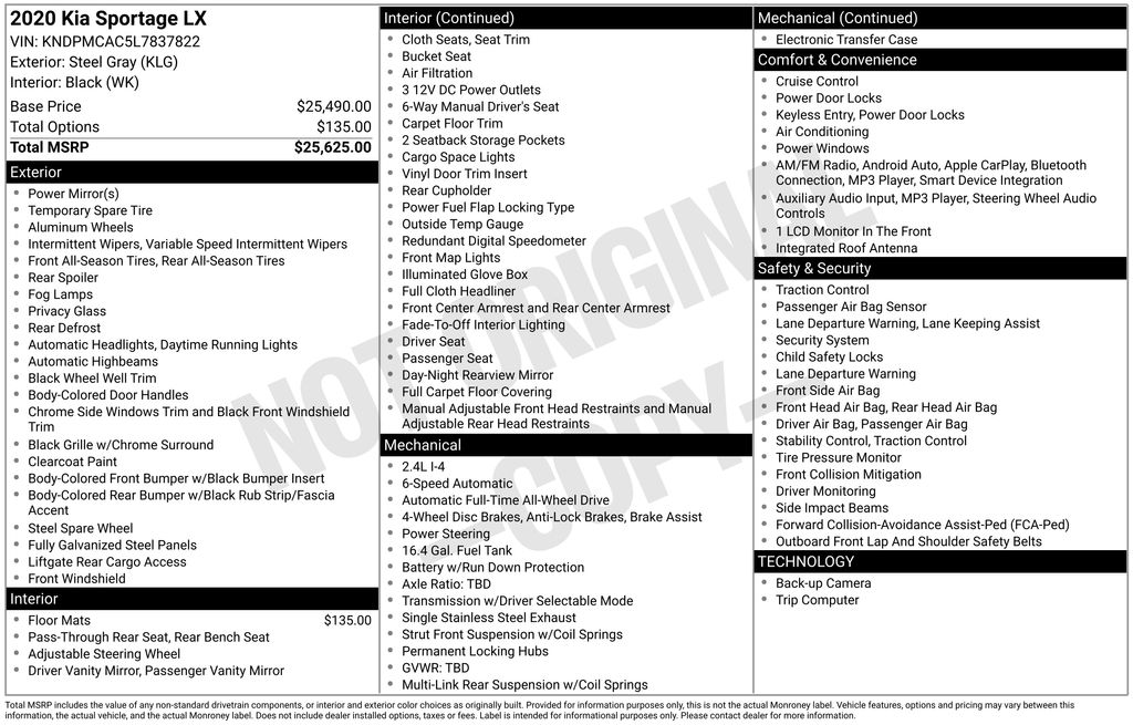 2020 Kia Sportage LX