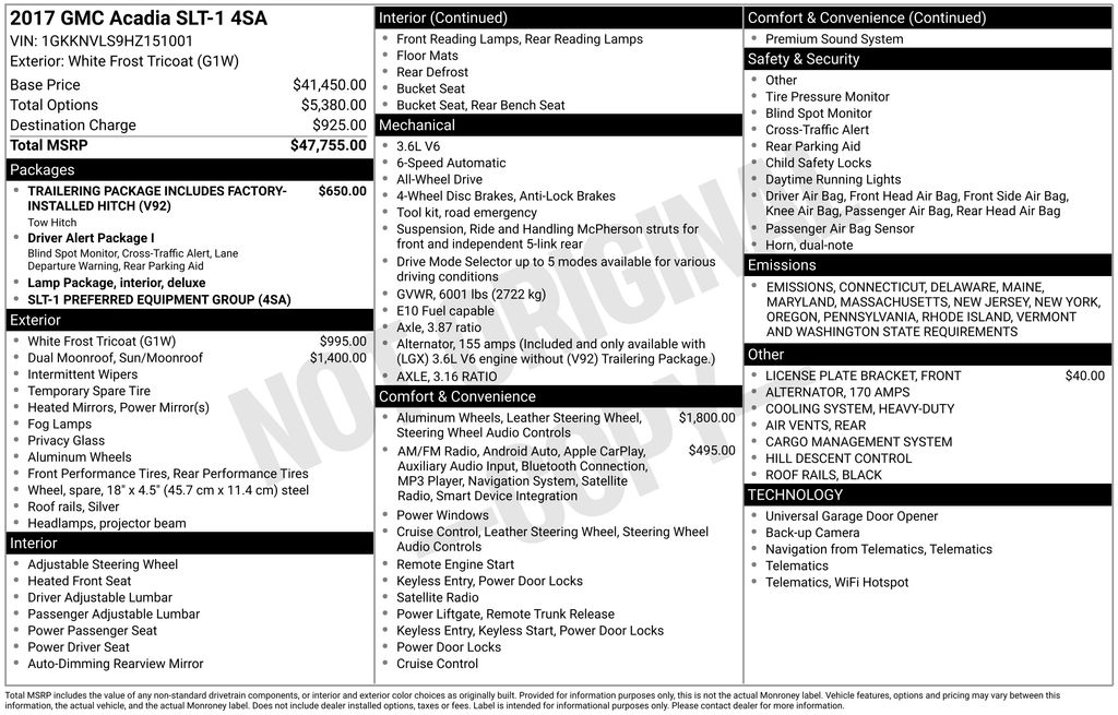 2017 GMC Acadia SLT-1