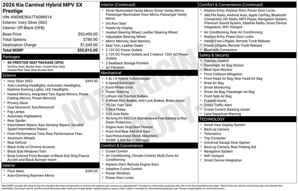 2026 Kia Carnival SX Prestige - Photo 28