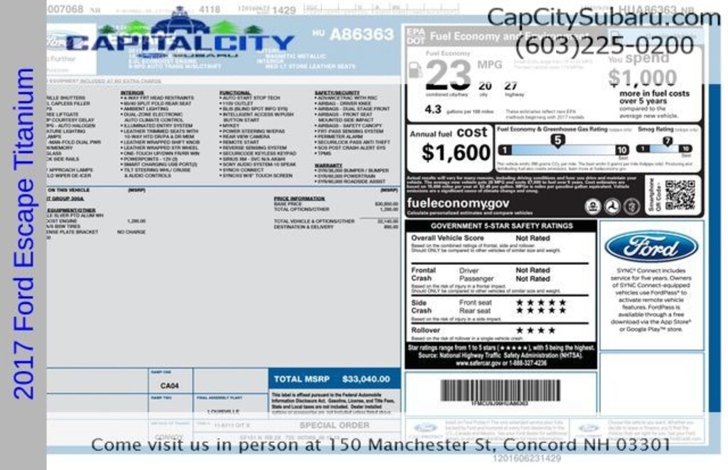 Used 2017 Ford Escape Titanium SUV